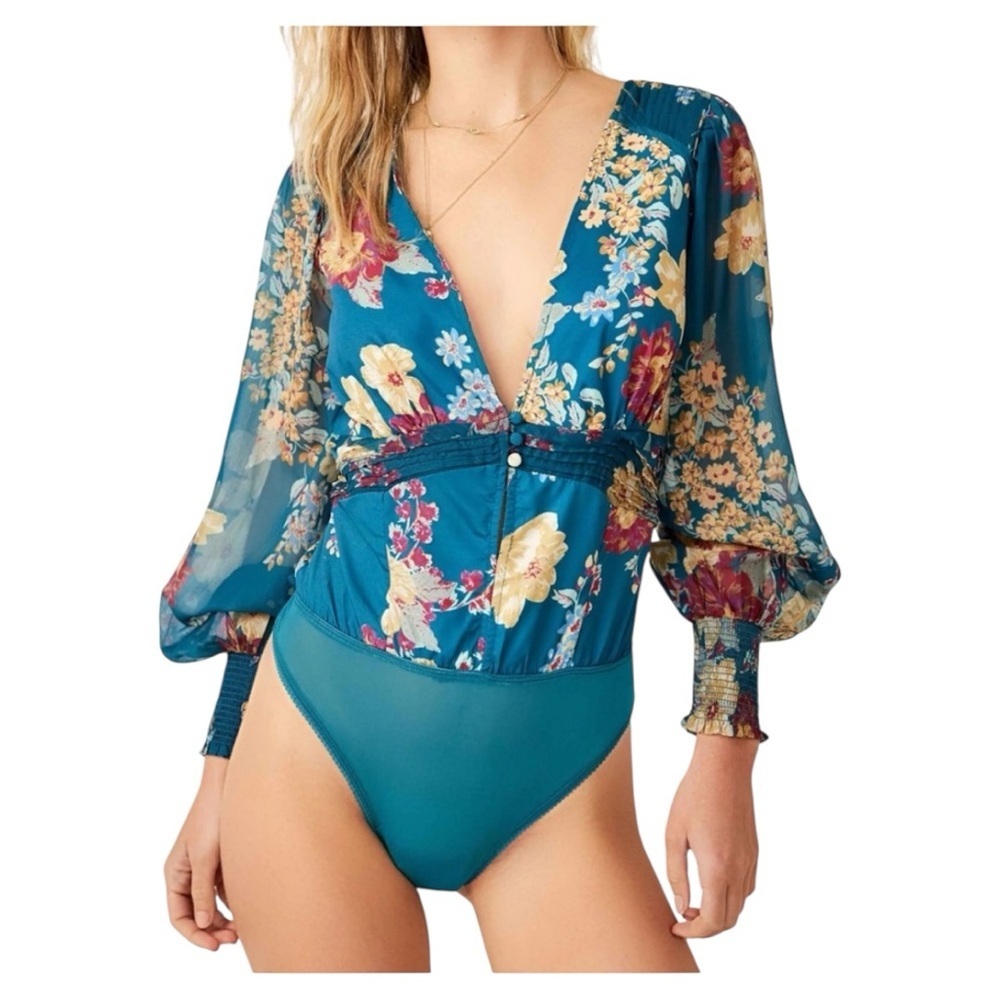 NWOT Free People Intimately wanderlust floral print bodysuit - Picture 4 of 11